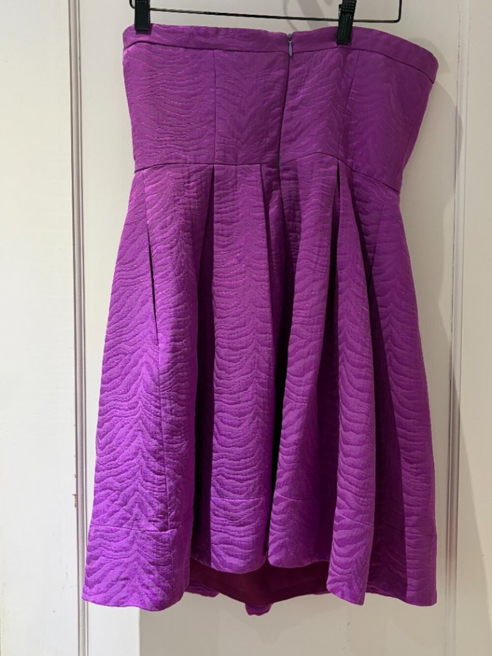 Rebecca Taylor strapless fit-and-flare mini dress Magenta Purple Size 8 - Picture 3 of 9